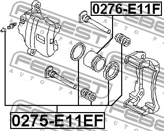 0276-E11F FEBEST Поршень, корпус скобы тормоза (фото 2)