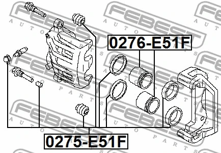 0276-E51F FEBEST Поршень, корпус скобы тормоза (фото 2)