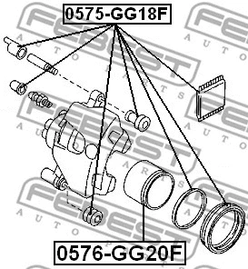 0576-GG20F FEBEST Поршень, корпус скобы тормоза (фото 2)