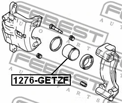 1276-GETZF FEBEST Поршень, корпус скобы тормоза (фото 2)