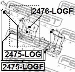 2476-LOGF FEBEST Поршень, корпус скобы тормоза (фото 2)