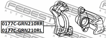 0177C-GRN210RL FEBEST Комплект поддержки корпуса скобы тормоза (фото 2)