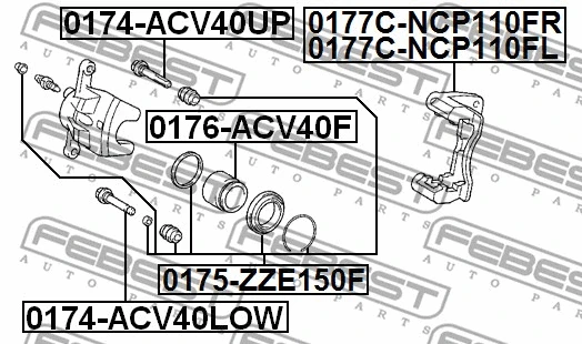 0177C-NCP110FR FEBEST Комплект поддержки корпуса скобы тормоза (фото 2)