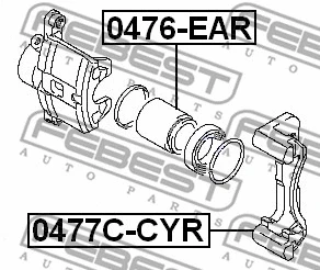 0477C-CYR FEBEST Комплект поддержки корпуса скобы тормоза (фото 2)