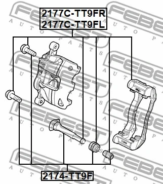 2177C-TT9FR FEBEST Комплект поддержки корпуса скобы тормоза (фото 2)