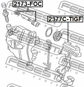 2377C-TIGF FEBEST Комплект поддержки корпуса скобы тормоза (фото 2)