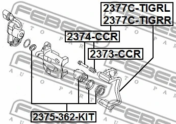 2377C-TIGRL FEBEST Комплект поддержки корпуса скобы тормоза (фото 2)