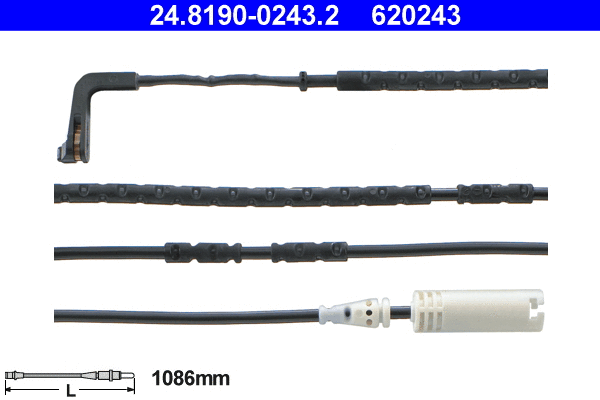 24.8190-0243.2 ATE Сигнализатор, износ тормозных колодок (фото 1)