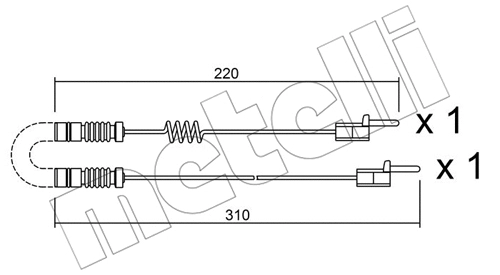 SU.171K METELLI Сигнализатор, износ тормозных колодок (фото 1)