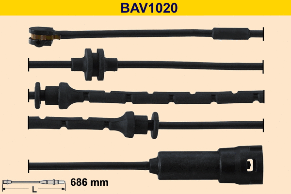 BAV1020 BARUM Сигнализатор, износ тормозных колодок (фото 1)