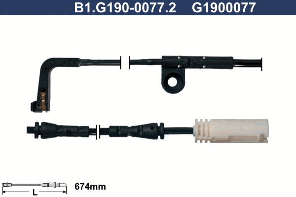 B1.G190-0077.2 GALFER Сигнализатор, износ тормозных колодок (фото 1)