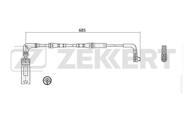 BS-8047 ZEKKERT Сигнализатор, износ тормозных колодок (фото 1)