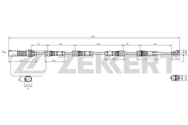 BS-8137 ZEKKERT Сигнализатор, износ тормозных колодок (фото 1)