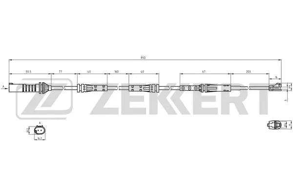 BS-8138 ZEKKERT Сигнализатор, износ тормозных колодок (фото 1)