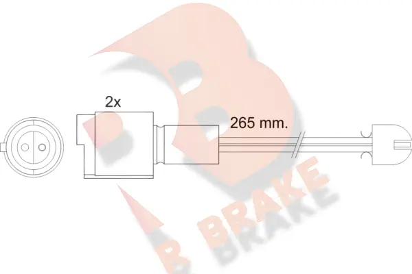 610089RB R BRAKE Сигнализатор, износ тормозных колодок (фото 1)