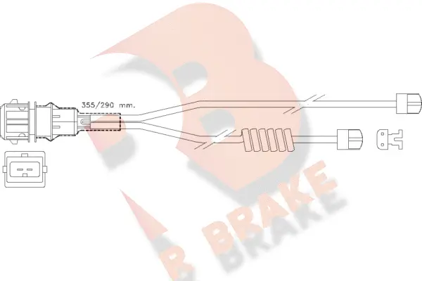 610254RB R BRAKE Сигнализатор, износ тормозных колодок (фото 1)