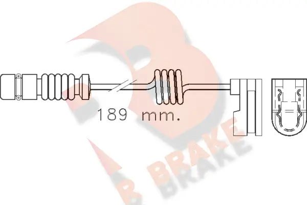 610377RB R BRAKE Сигнализатор, износ тормозных колодок (фото 1)