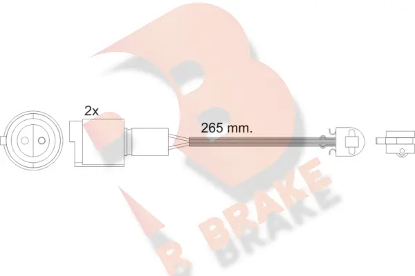 610427RB R BRAKE Сигнализатор, износ тормозных колодок (фото 1)