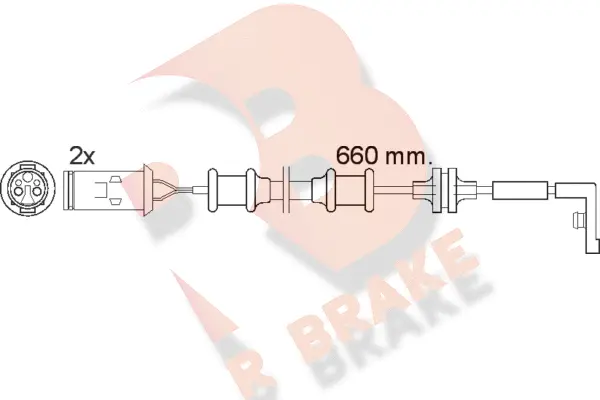 610447RB R BRAKE Сигнализатор, износ тормозных колодок (фото 1)