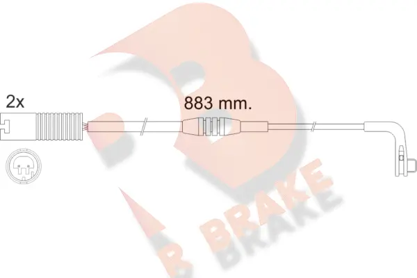 610480RB R BRAKE Сигнализатор, износ тормозных колодок (фото 1)