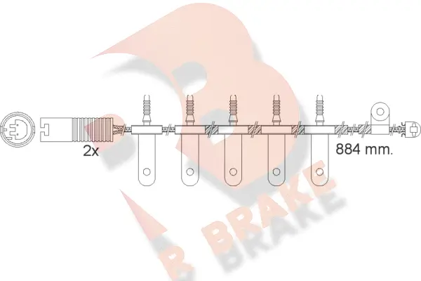 610500RB R BRAKE Сигнализатор, износ тормозных колодок (фото 1)