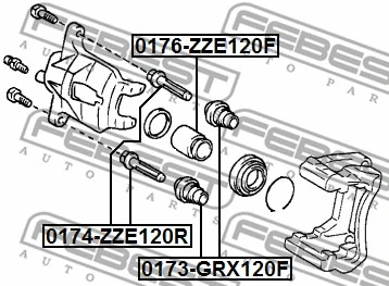 0173-GRX120F FEBEST Пыльник, управление корпуса скобы тормоза (фото 2)