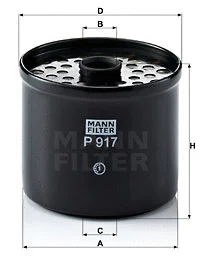 P 917 x MANN Топливный фильтр (фото 1)