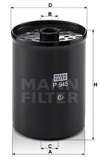 P 945 x MANN Топливный фильтр (фото 1)