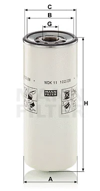 WDK 11 102/28 MANN Топливный фильтр (фото 1)