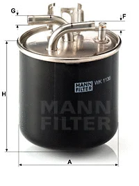WK 1136 MANN Топливный фильтр (фото 1)