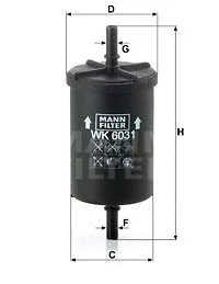 WK 6031 MANN Топливный фильтр (фото 1)