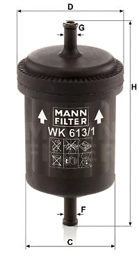 WK 613/1 MANN Топливный фильтр (фото 1)