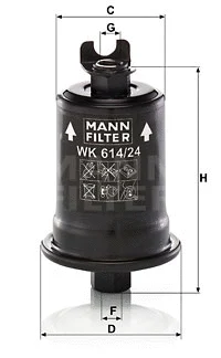 WK 614/24 x MANN Топливный фильтр (фото 1)