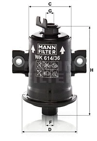 WK 614/36 x MANN Топливный фильтр (фото 1)