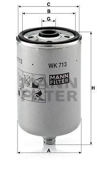 WK 713 MANN Топливный фильтр (фото 1)