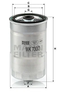 WK 730/2 x MANN Топливный фильтр (фото 1)