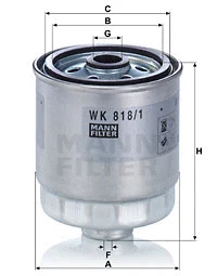 WK 818/1 MANN Топливный фильтр (фото 1)