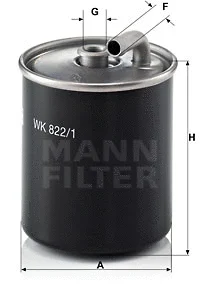 WK 822/1 MANN Топливный фильтр (фото 1)