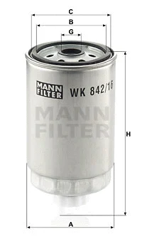 WK 842/16 MANN Топливный фильтр (фото 1)