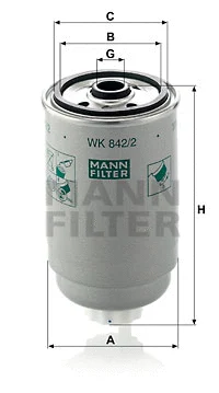 WK 842/2 MANN Топливный фильтр (фото 1)