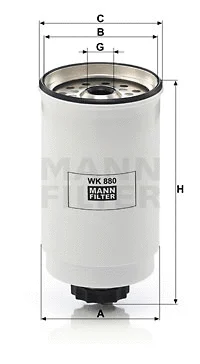 WK 880 MANN Топливный фильтр (фото 1)