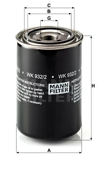 WK 932/2 MANN Топливный фильтр (фото 1)