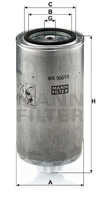 WK 950/19 MANN Топливный фильтр (фото 1)