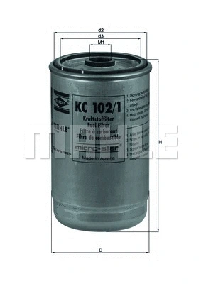 KC 102/1 KNECHT/MAHLE Топливный фильтр (фото 1)