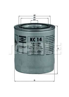 KC 14 KNECHT/MAHLE Топливный фильтр (фото 1)