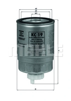KC 19 KNECHT/MAHLE Топливный фильтр (фото 1)