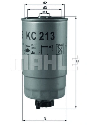 KC 213 KNECHT/MAHLE Топливный фильтр (фото 1)