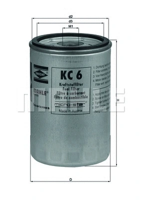KC 6 KNECHT/MAHLE Топливный фильтр (фото 1)
