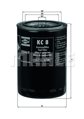 KC 8 KNECHT/MAHLE Топливный фильтр (фото 1)