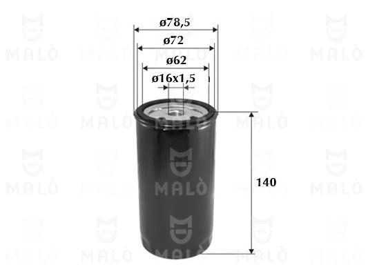 1520035 MALO Топливный фильтр (фото 1)